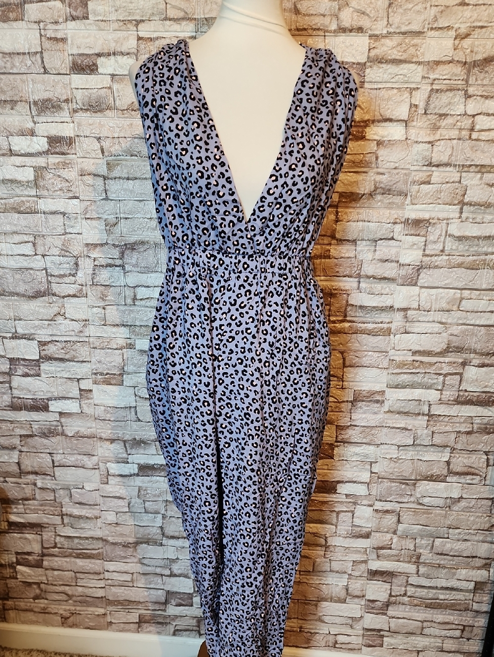 Lulus Animal  Print Halter Jumpsuit Brand New